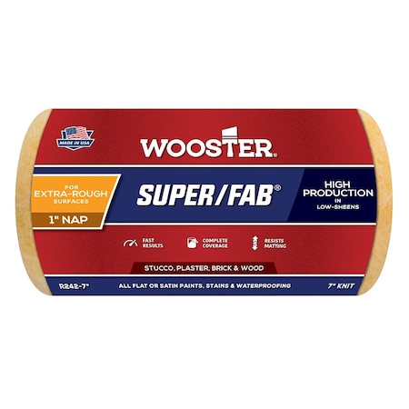 Wooster 7" Paint Roller Cover, 1" Nap Nap, Knit Fabric 00R2420070